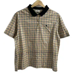 Burberry's(バーバリーズ) 半袖ポロシャツ サイズF レディース - ベージュ×レッド×黒 チェック柄