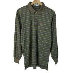 Burberry's(バーバリーズ) 長袖ポロシャツ サイズL メンズ - グリーン×イエロー×ブラウン