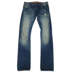DIESEL タバ ダメージ ライトブルーウォッシュ デニムパンツ