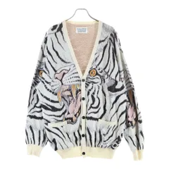 WACKO MARIA (ワコマリア) 22SS TIM LEHI JACQUARD CARDIGAN ティム レヒ トラ柄 ジャガードカーディガン ニット ホワイト
