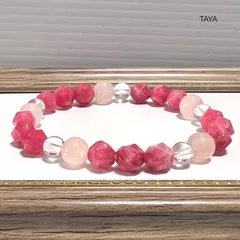 ロードクロサイト✖️ローズクオーツ✖️水晶のハーモニー　恋愛運　引き寄せ　癒し　トラウマ回復　自己成長　浄化　魔除　祈願達成　サイズ変更対応