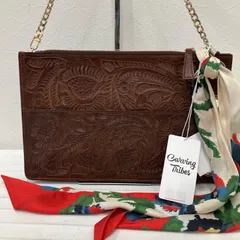 AP81　CARVING TRIBES　カービングトライブス　グレースコンチネンタル　クラッチバッグ　チェーンバッグ　ワンショルダーバッグ　肩がけバッグ　トートバッグ　ブラウン　茶　レディース　レザー　牛革　本革　型押しレザー　フラワーモチーフ　Octavia