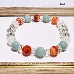 8月誕生石サードオニキス✖️5月誕生石翡翠✖️水晶のハーモニー　人間関係良好　夫婦円満　夫婦和合　品格　人格　幸運を引き寄せ　自己成長　忍耐力　浄化　魔除　祈願達成　サイズ変更対応