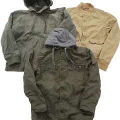 古着卸 まとめ売り ブランドMIX ダック地 ジャケット 3枚セット (メンズ S ) ディッキーズ リーバイス クイックシルバー 中古 古着 NC6694