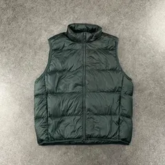 UNIQLO Ultra Light Down Vest ユニクロ ウルトラライトダウンベスト/ワイドキルト ハイネック フルジップ グリーン メンズ XL 大きいサイズ 311-449632