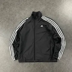 adidas Windbreaker 3-Stripes アディダス ウィンドブレーカー フルジップ ジャケット ジャージ ロゴ刺繍 ブラック/ホワイト レディース DN1365