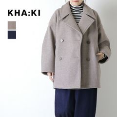 30%OFF] カーキ KHA:KI コクーンPコート/COCOON PEA-COAT MIL25FJK3243