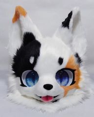 着ぐるみヘッド 猫 紺 全頭ヘッド ケモノ マスク ファースーツ