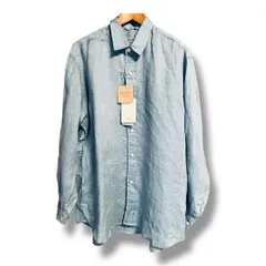 未使用 タグ付き 417EDIFICE ファーワンセブンエディフィス 25ssモデル ノルマンディーリネン シャツ 長袖 Nornandy Linen by 417EDIFICE メンズ サイズM ライトブルー 久喜倉庫店 36 No.K889Y
