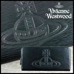 新品 ヴィヴィアンウエストウッド ラウンドジップ 長財布 黒 牛革 BIG ORB エンボス Vivienne Westwood メンズ 箱付き