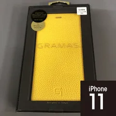 GRAMAS 本革 11/XR 兼用 ドイツ 手帳型 イエロー 5282のサムネイル