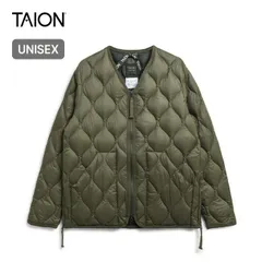 【新品】TAION タイオン ミリタリーVネックWジップダウンジャケット ユニセックス TAION-101ALSZML-1 D.オリーブ