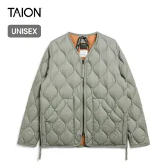 【新品】TAION タイオン ミリタリーVネックWジップダウンジャケット ユニセックス TAION-101ALSZML-1 D.セージグリーン