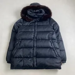 モンクレール　ダウンジャケット　 バレンティーヌ　MONCLER　ファー　ブラック　L相当