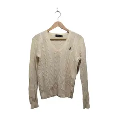 ポロラルフローレン POLO RALPH LAUREN ポニー刺繍 Vネックウールケーブルニットセーター メンズ  S