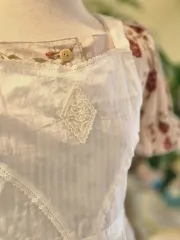 レース装飾 白 エプロン