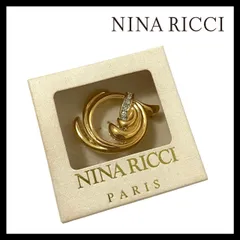 【NINA RICCI】ブローチ ゴールド/金カラー ラインストーン サークル コサージュ ニナリッチ (SER-5588)