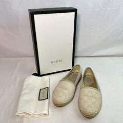 美品》GUCCI GG柄 エスパドリーユ スリッポン ホワイト 35/22cm - メルカリ