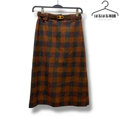 ロバートチャイエンコ／スカート／ウール100％／茶色／ブラウン／高級感／上品／チェック柄／総柄／ROBARTCHAYENKO／PARIS／36