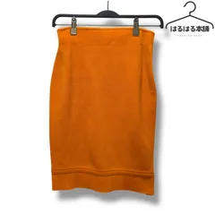 49avジュンコシマダ／タイト／スカート／オレンジ／ウール100％／シンプル／高級感／上品／9