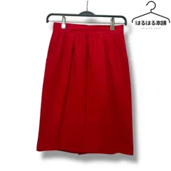 赤／レッド／スカート／無地／ウール100％／高級感／上品／日本製／Made in Japan