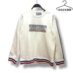 ashley&bros／白／ホワイト／長袖／トップス／PARIS／ロゴ／きらきら／L