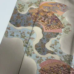 付下げ 金彩 縮緬 上品な染め 紋無し 訪問着 正絹 着物 MK-1286