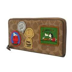 【新品】コーチ 財布 長財布 COACH X PEANUTS ピーナッツ スヌーピー シグネチャー パッチ ロング ジップウォレット CBS93 QBTAM (タン マルチ) コラボ商品 アウトレット メンズ 送料無料