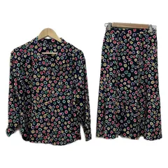 Leilian(レリアン) スカートセットアップ レディース美品  - ダークネイビー×白×マルチ
