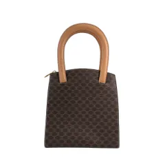 CELINE セリーヌ  マカダム ハンドバッグ ブラウン ロゴ PVCレザー トートバッグ 2fxfg6