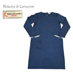 Roberta di Camerino ロベルタディカメリーノ　長袖ワンピース　ポケットデザイン　ロゴチャーム付き　11号のサムネイル