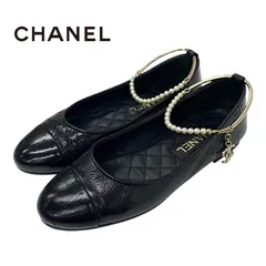 シャネル CHANEL フラットシューズ 靴 シューズ レザー ブラック 黒
