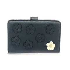 MARY QUANT マリークワント 二つ折り財布/フーリーDパッチLウォレット  デイジー/レザー/ 222-914393-010   ブラック レディース / 240001171376