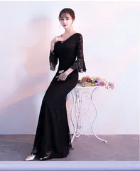 ★M ブラック マーメイドロングドレス ドレス 大人 ピアノ 発表会 マーメイドライン 結婚式 パーティー 二次会 お呼ばれ 撮影 おしゃれ ロングドレス 演奏会 ロングドレス ステージドレス コンサートドレス 演奏会用 マーメイドドレス da496s1