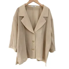 RE333  leilian レリアン  サマーウール　シアージャケット　ベージュ　レディース　11号