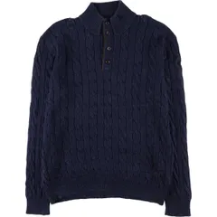 古着 ラルフローレン Ralph Lauren POLO RALPH LAUREN ケーブル編み ハーフボタン ハイネック ニットセーター メンズXL相当/eaa472455