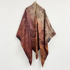 ETRO　エトロ　大判ストール　ショール　ペイズリー柄　グラデーション　ウール　シルク　マルチカラー　イタリア製　レディース