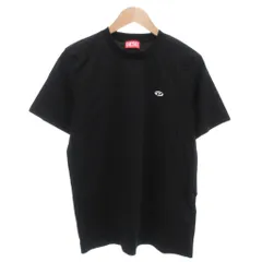 ディーゼル DIESEL 美品 Tシャツ XS 半袖 ワンポイントロゴ 刺繍 クルーネック 黒 ブラック /AE ■GY19 ☆AA★