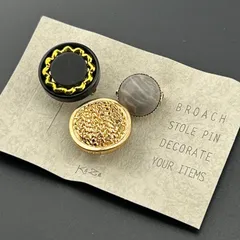 【新品】定価1600円 アクセサリー ブローチ ブラック ゴールド ブルー 小さめ 可愛い 3点セット◆