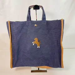 SEVEN TEN 馬刺繍トートバッグ ネイビー 36×17×31 大容量