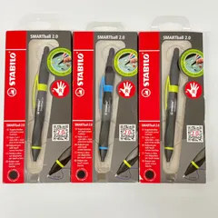新品未開封【STABILO / スタビロ】SMART ball 2.0 ボールペン 0.5mm タッチペン (ブルー・グリーン・右利き用) 3個セット まとめ売り