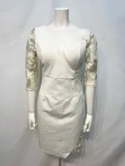 1824 DAZZY デイジー キャバクラ ドレス レース 刺繍 タイト ミニ 伸縮性 シースルー キャバドレス L