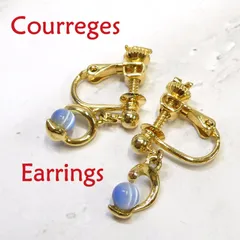 Courreges クレージュ / イヤリング / ゴールド キャッツアイ風 ドロップイヤリング