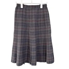 RE333  leilian レリアン  ウール　チェック柄　プリーツスカート　レディース　9号