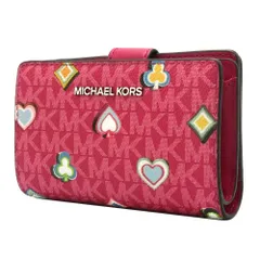 【新品】マイケルコース 35F5STVF6U 財布 二つ折り財布 MICHAEL KORS JET SET TRAVEL MKシグネチャー トランプ ミディアム ウォレット アウトレット レディース