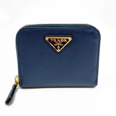 プラダ コインケース サフィアーノ レザー ネイビー 1M0268 Aランク 中古
