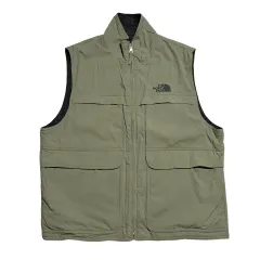 100 ザノースフェイス グレー フリース リバーシブル ベスト