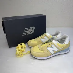 試し履き☆ニューバランス 574☆イエロー ライトブルー スニーカー new balance 25cm