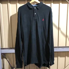 876 Polo by Ralph Lauren 長袖ポロシャツ ブラック L  ポロバイラルフローレン ワンポイント 刺繍ロゴ ポロポニー 古着卸 アメリカ仕入