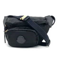 【中古】MONCLER モンクレール ロゴ ナイロン レザー ウエスト ボディ バッグ eY0568N